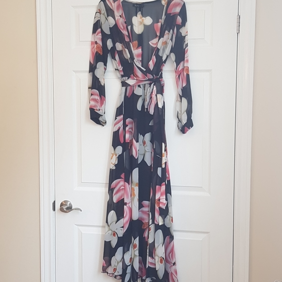 Black Floral Maxi Dress - Picture 2 of 11